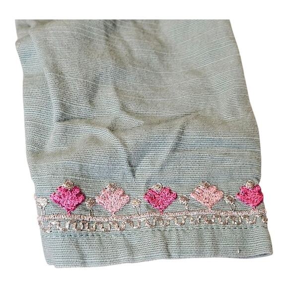 Minnie Minor Baby Tunic, Almost Mint Green with Metallic Embroidery, 6-9 Months - Picture 3 of 6